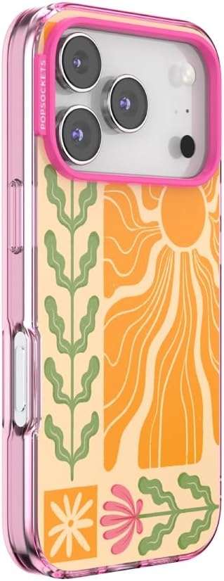 image:imagePopSockets iPhone 16 Phone Case with MagSafe Wireless Charging Compatible Checkered Blush GinghamDesert Mosaic