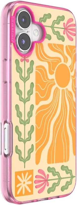 image:imagePopSockets iPhone 16 Phone Case with MagSafe Wireless Charging Compatible Checkered Blush GinghamDesert Mosaic
