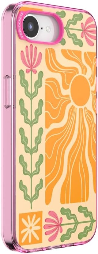 image:imagePopSockets iPhone 16 Phone Case with MagSafe Wireless Charging Compatible Checkered Blush GinghamDesert Mosaic