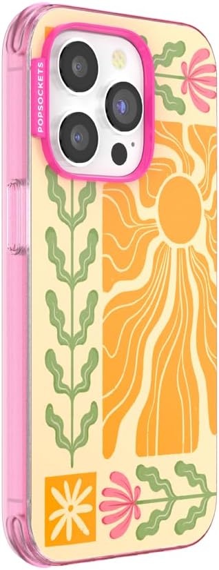 image:imagePopSockets iPhone 16 Phone Case with MagSafe Wireless Charging Compatible Checkered Blush GinghamDesert Mosaic