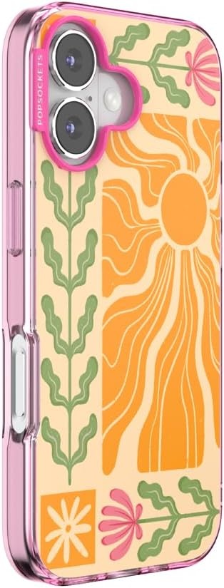image:imagePopSockets iPhone 16 Phone Case with MagSafe Wireless Charging Compatible Checkered Blush GinghamDesert Mosaic