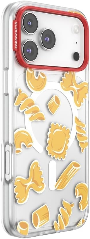 image:imagePopSockets iPhone 16 Phone Case with MagSafe Wireless Charging Compatible Checkered Blush GinghamPasta Pasta