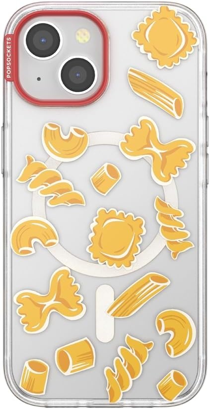 image:imagePopSockets iPhone 16 Phone Case with MagSafe Wireless Charging Compatible Checkered Blush GinghamPasta Pasta
