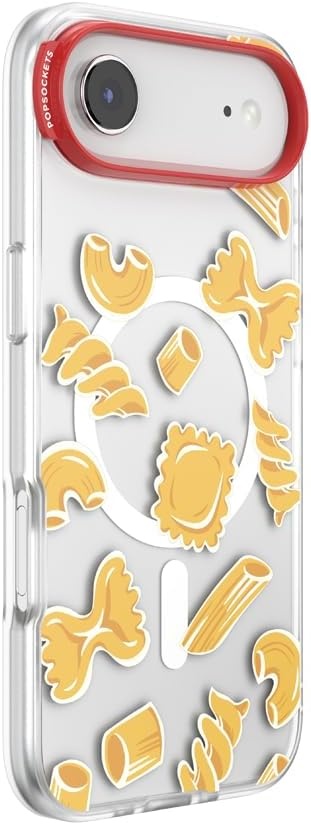 image:imagePopSockets iPhone 16 Phone Case with MagSafe Wireless Charging Compatible Checkered Blush GinghamPasta Pasta