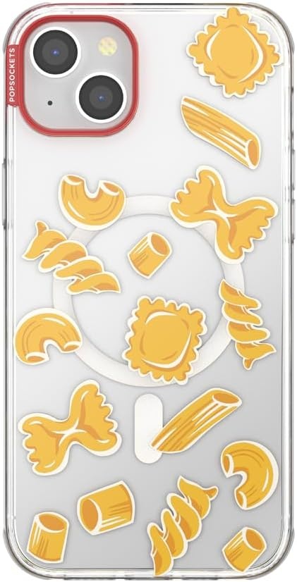image:imagePopSockets iPhone 16 Phone Case with MagSafe Wireless Charging Compatible Checkered Blush GinghamPasta Pasta