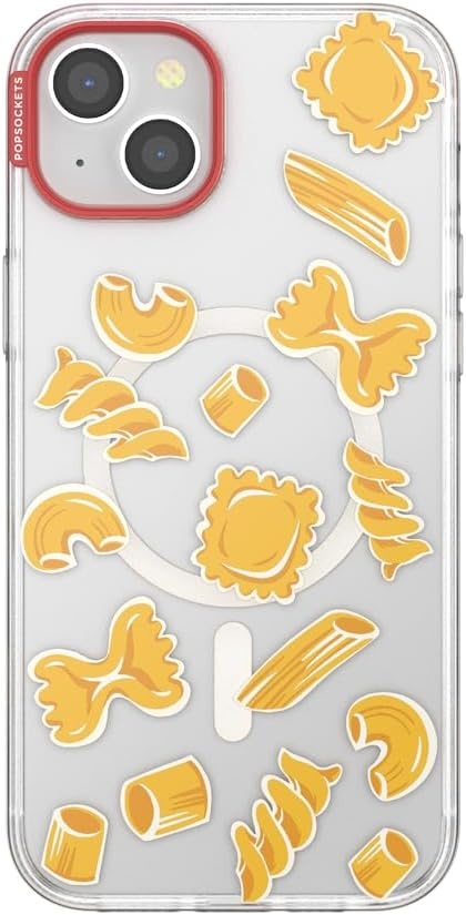 image:imagePopSockets iPhone 16 Phone Case with MagSafe Wireless Charging Compatible Checkered Blush GinghamPasta Pasta