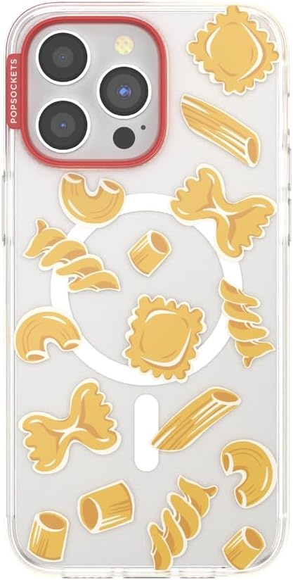 image:imagePopSockets iPhone 16 Phone Case with MagSafe Wireless Charging Compatible Checkered Blush GinghamPasta Pasta