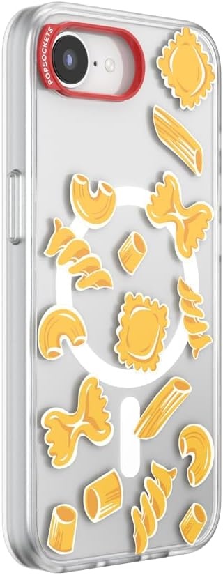 image:imagePopSockets iPhone 16 Phone Case with MagSafe Wireless Charging Compatible Checkered Blush GinghamPasta Pasta