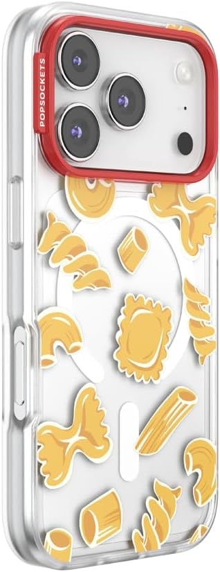 image:imagePopSockets iPhone 16 Phone Case with MagSafe Wireless Charging Compatible Checkered Blush GinghamPasta Pasta