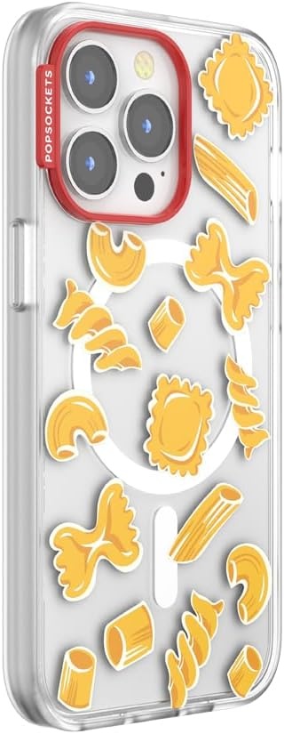image:imagePopSockets iPhone 16 Phone Case with MagSafe Wireless Charging Compatible Checkered Blush GinghamPasta Pasta