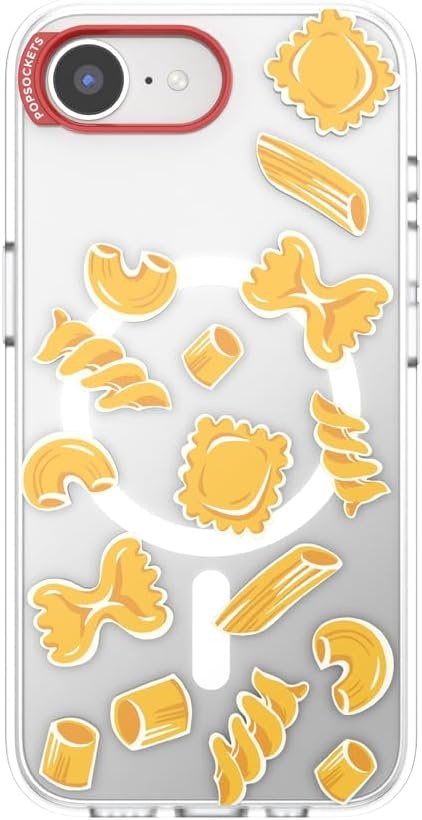 image:imagePopSockets iPhone 16 Phone Case with MagSafe Wireless Charging Compatible Checkered Blush GinghamPasta Pasta