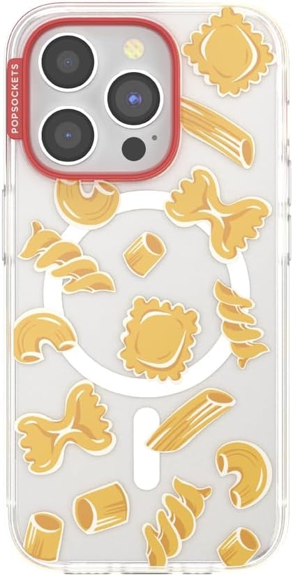 image:imagePopSockets iPhone 16 Phone Case with MagSafe Wireless Charging Compatible Checkered Blush GinghamPasta Pasta