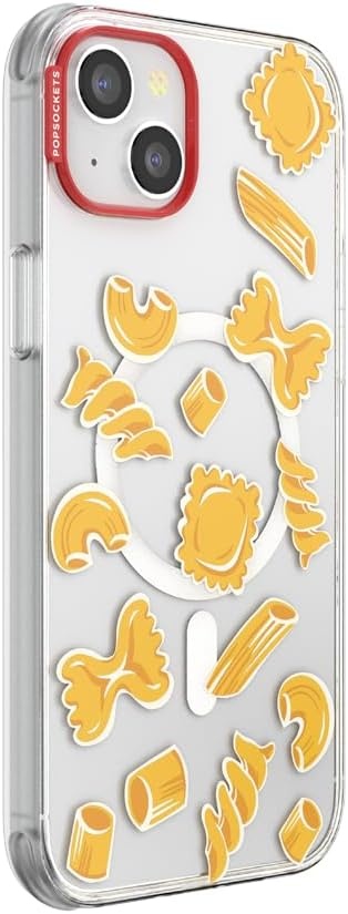 image:imagePopSockets iPhone 16 Phone Case with MagSafe Wireless Charging Compatible Checkered Blush GinghamPasta Pasta