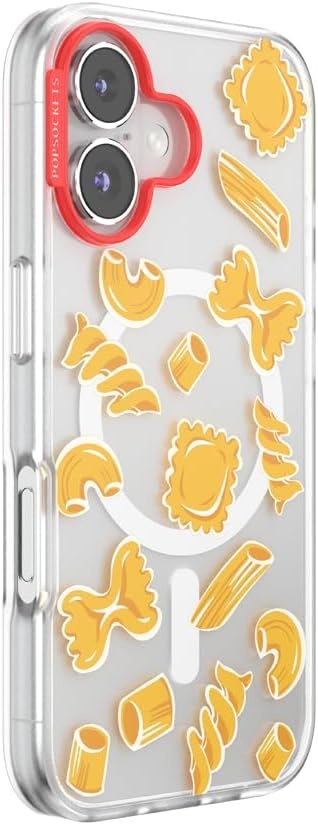 image:imagePopSockets iPhone 16 Phone Case with MagSafe Wireless Charging Compatible Checkered Blush GinghamPasta Pasta