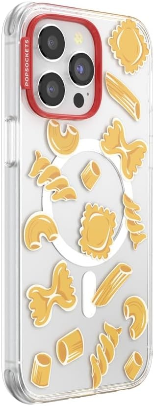 image:imagePopSockets iPhone 16 Phone Case with MagSafe Wireless Charging Compatible Checkered Blush GinghamPasta Pasta