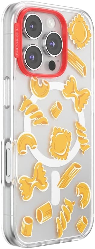 image:imagePopSockets iPhone 16 Phone Case with MagSafe Wireless Charging Compatible Checkered Blush GinghamPasta Pasta