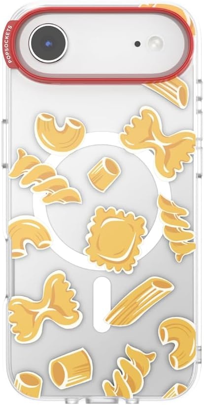 image:imagePopSockets iPhone 16 Phone Case with MagSafe Wireless Charging Compatible Checkered Blush GinghamPasta Pasta