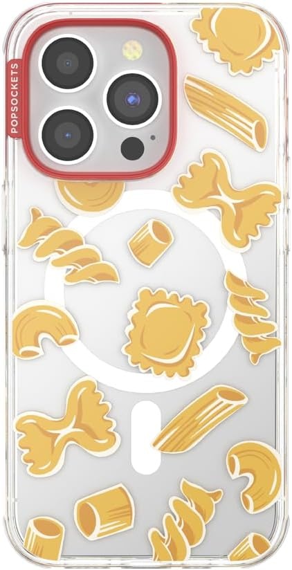 image:imagePopSockets iPhone 16 Phone Case with MagSafe Wireless Charging Compatible Checkered Blush GinghamPasta Pasta