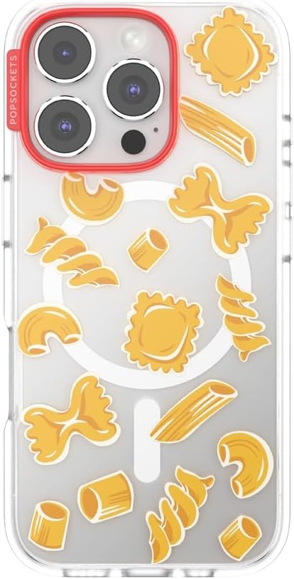 image:imagePopSockets iPhone 16 Phone Case with MagSafe Wireless Charging Compatible Checkered Blush GinghamPasta Pasta