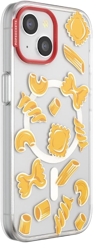 image:imagePopSockets iPhone 16 Phone Case with MagSafe Wireless Charging Compatible Checkered Blush GinghamPasta Pasta