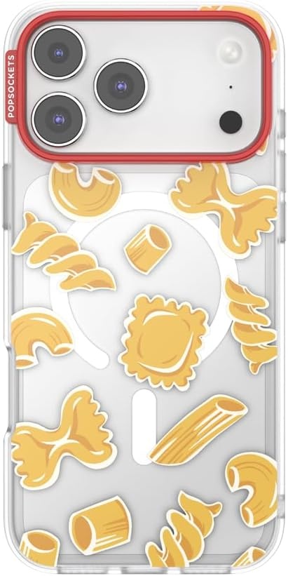 image:imagePopSockets iPhone 16 Phone Case with MagSafe Wireless Charging Compatible Checkered Blush GinghamPasta Pasta