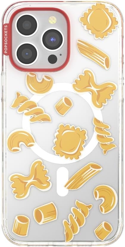image:imagePopSockets iPhone 16 Phone Case with MagSafe Wireless Charging Compatible Checkered Blush GinghamPasta Pasta
