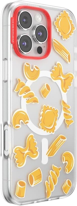 image:imagePopSockets iPhone 16 Phone Case with MagSafe Wireless Charging Compatible Checkered Blush GinghamPasta Pasta