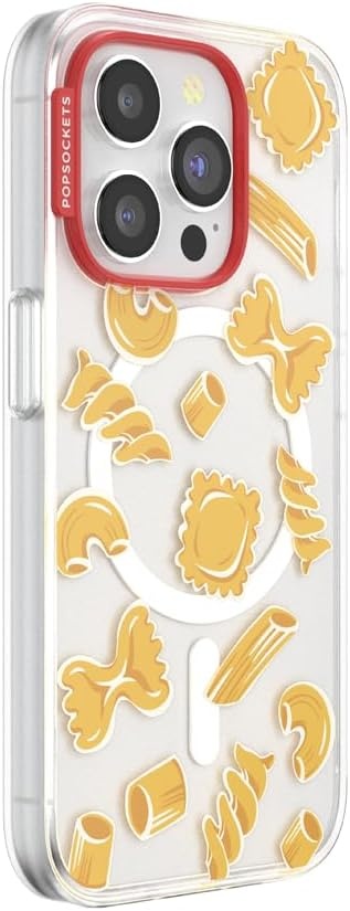 image:imagePopSockets iPhone 16 Phone Case with MagSafe Wireless Charging Compatible Checkered Blush GinghamPasta Pasta