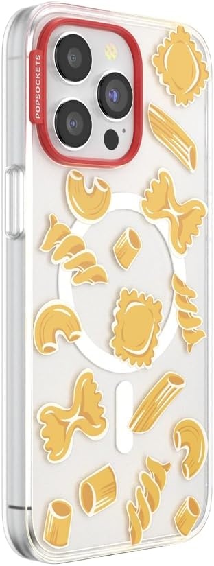 image:imagePopSockets iPhone 16 Phone Case with MagSafe Wireless Charging Compatible Checkered Blush GinghamPasta Pasta