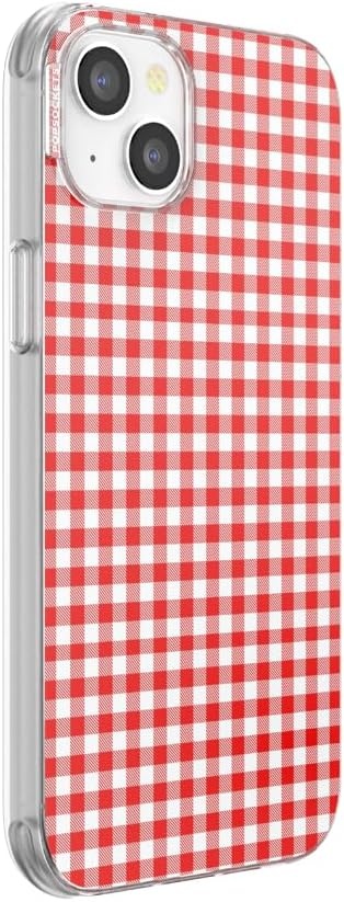 image:imagePopSockets iPhone 16 Phone Case with MagSafe Wireless Charging Compatible Checkered Blush GinghamRed Gingham