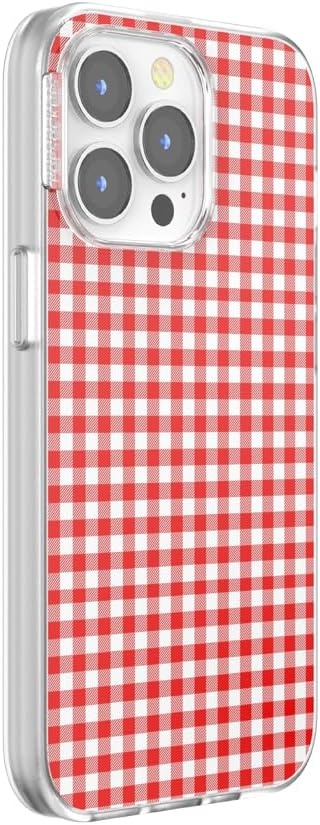 image:imagePopSockets iPhone 16 Phone Case with MagSafe Wireless Charging Compatible Checkered Blush GinghamRed Gingham