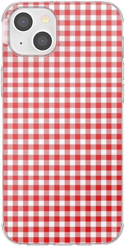 image:imagePopSockets iPhone 16 Phone Case with MagSafe Wireless Charging Compatible Checkered Blush GinghamRed Gingham