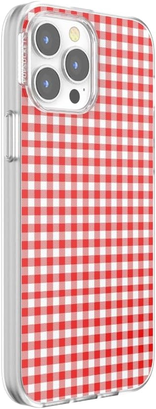 image:imagePopSockets iPhone 16 Phone Case with MagSafe Wireless Charging Compatible Checkered Blush GinghamRed Gingham