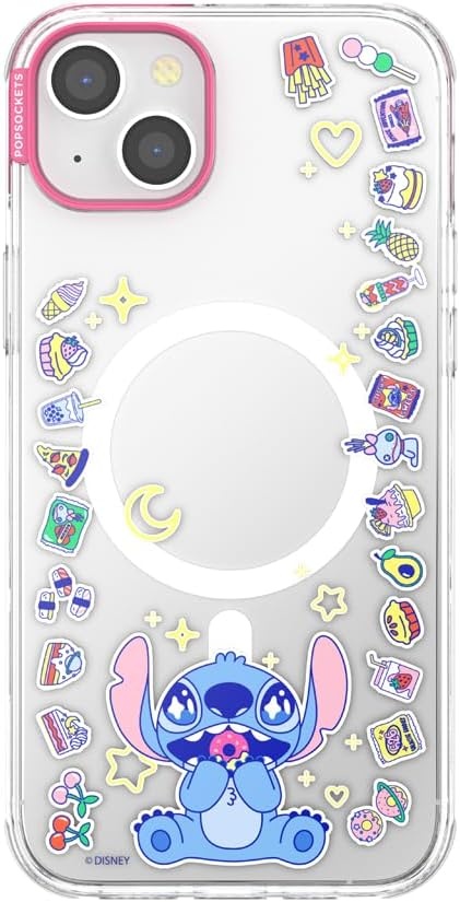 image:imagePopSockets iPhone 16 Phone Case with MagSafe Wireless Charging Compatible Disney Mod Mickey and MinnieStitch Snack Attack
