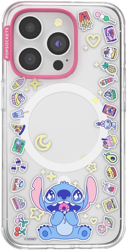 image:imagePopSockets iPhone 16 Phone Case with MagSafe Wireless Charging Compatible Disney Mod Mickey and MinnieStitch Snack Attack