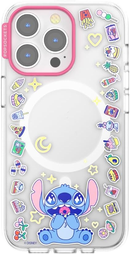 image:imagePopSockets iPhone 16 Phone Case with MagSafe Wireless Charging Compatible Disney Mod Mickey and MinnieStitch Snack Attack