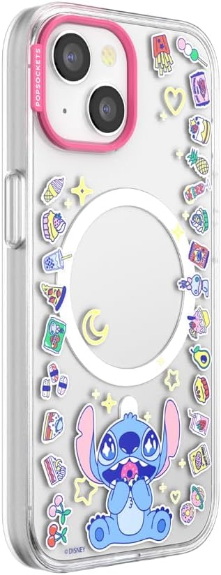 image:imagePopSockets iPhone 16 Phone Case with MagSafe Wireless Charging Compatible Disney Mod Mickey and MinnieStitch Snack Attack