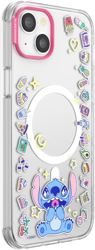 image:imagePopSockets iPhone 16 Phone Case with MagSafe Wireless Charging Compatible Disney Mod Mickey and MinnieStitch Snack Attack
