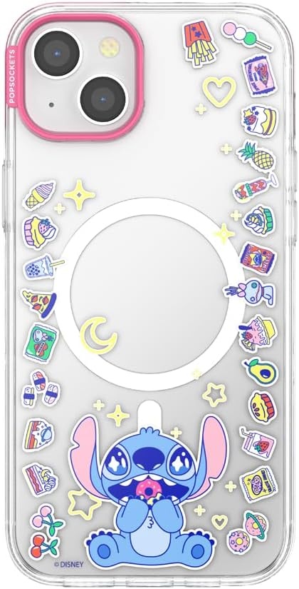 image:imagePopSockets iPhone 16 Phone Case with MagSafe Wireless Charging Compatible Disney Mod Mickey and MinnieStitch Snack Attack