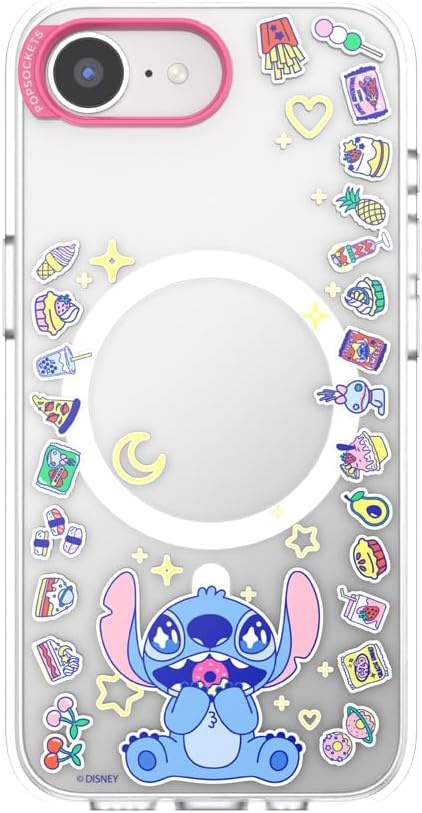 image:imagePopSockets iPhone 16 Phone Case with MagSafe Wireless Charging Compatible Disney Mod Mickey and MinnieStitch Snack Attack