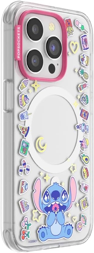 image:imagePopSockets iPhone 16 Phone Case with MagSafe Wireless Charging Compatible Disney Mod Mickey and MinnieStitch Snack Attack