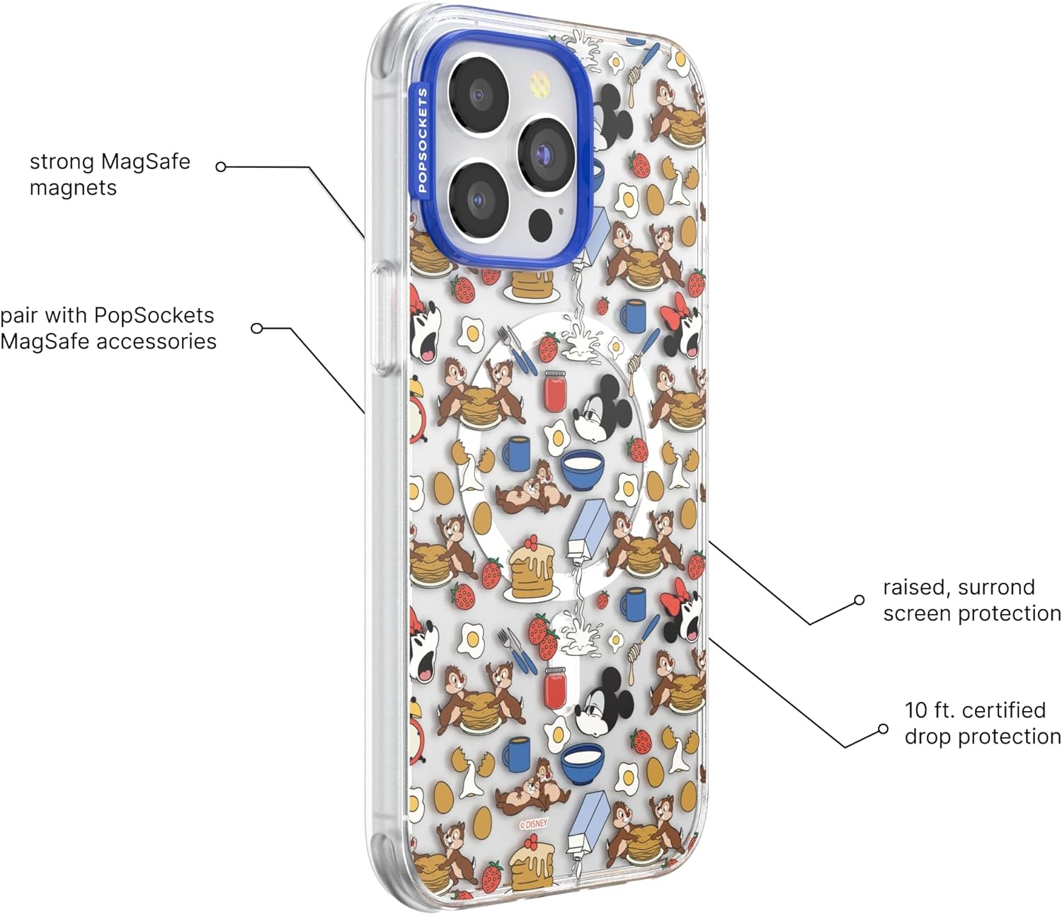 image:imagePopSockets iPhone 16 Phone Case with MagSafe Wireless Charging Compatible Disney Serene MickeyMickeys Breakfast Buffet