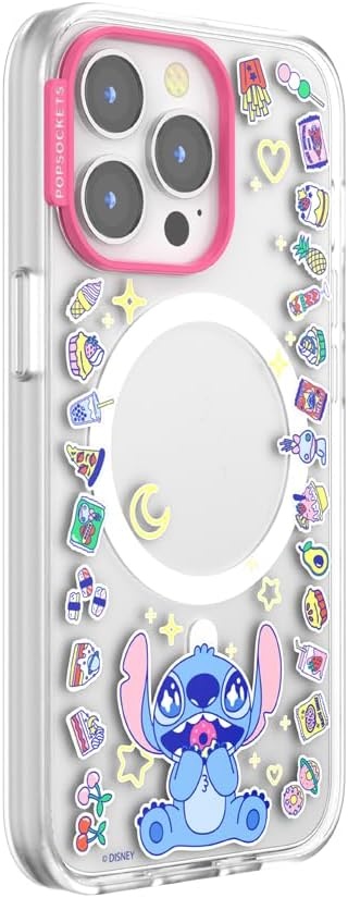 image:imagePopSockets iPhone 16 Phone Case with MagSafe Wireless Charging Compatible Disney Serene MickeyStitch Snack Attack