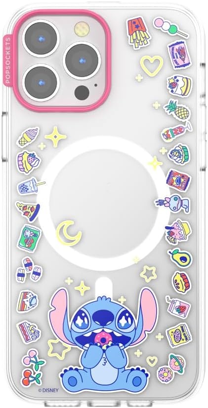 image:imagePopSockets iPhone 16 Phone Case with MagSafe Wireless Charging Compatible Disney Serene MickeyStitch Snack Attack