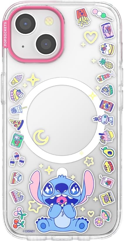 image:imagePopSockets iPhone 16 Phone Case with MagSafe Wireless Charging Compatible Disney Serene MickeyStitch Snack Attack