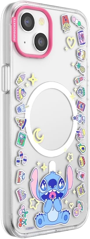 image:imagePopSockets iPhone 16 Phone Case with MagSafe Wireless Charging Compatible Disney Serene MickeyStitch Snack Attack