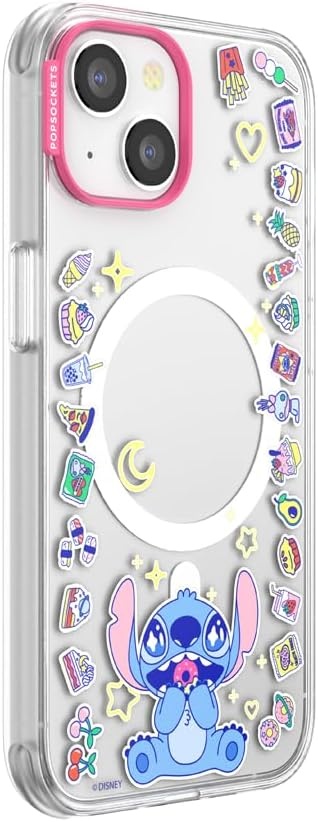 image:imagePopSockets iPhone 16 Phone Case with MagSafe Wireless Charging Compatible Disney Serene MickeyStitch Snack Attack