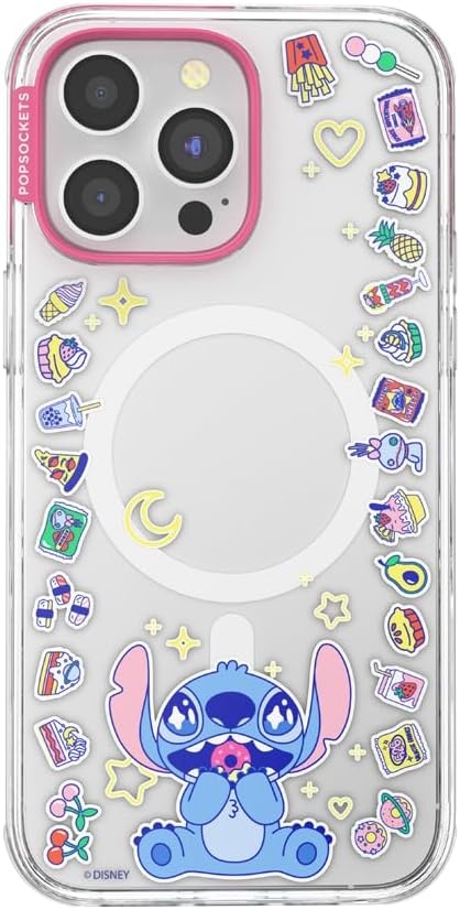image:imagePopSockets iPhone 16 Phone Case with MagSafe Wireless Charging Compatible Disney Serene MickeyStitch Snack Attack