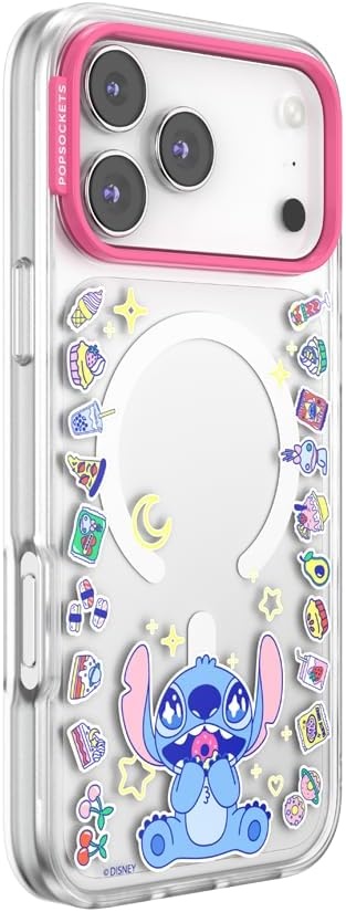 image:imagePopSockets iPhone 16 Phone Case with MagSafe Wireless Charging Compatible Disney Serene MickeyStitch Snack Attack