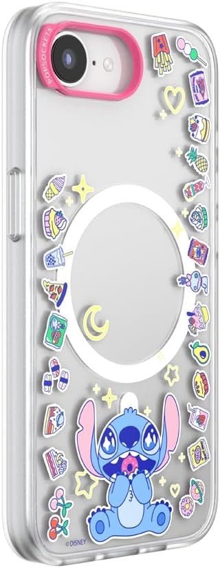 image:imagePopSockets iPhone 16 Phone Case with MagSafe Wireless Charging Compatible Disney Serene MickeyStitch Snack Attack